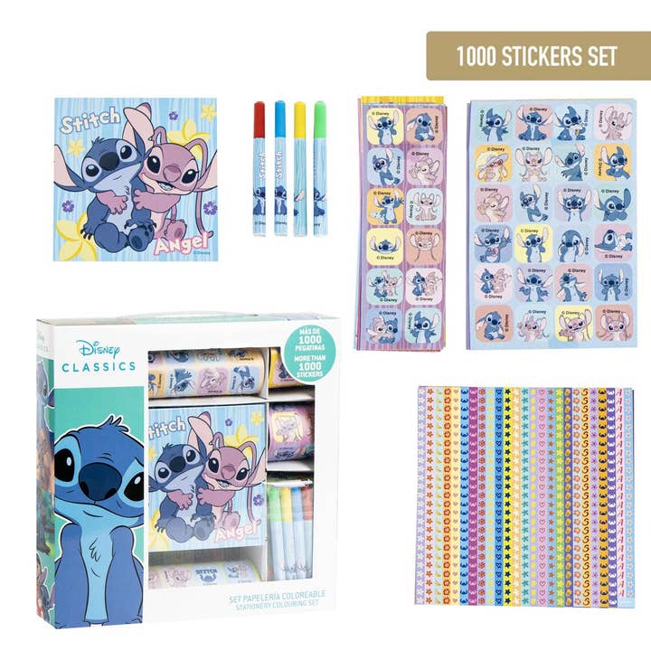 Mastoys, S.L. - Wholesale Stationery/Notecard Set - STICKER PACK 1000 PIECES STITCH - 27000018010