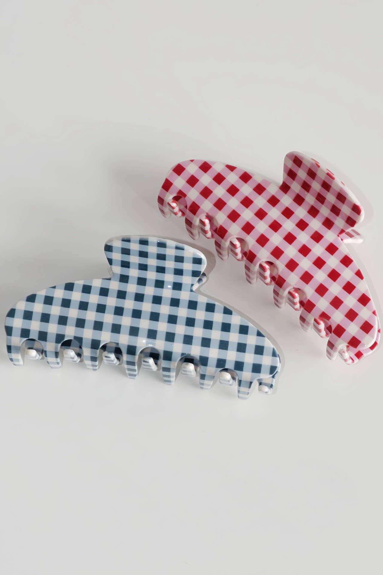 JOSSLYN by wall to wall - Wholesale Hair Clip - Women's - JUMBO STRIPE PLAID OVAL HAIR CLAW CLIPS | 40H102010