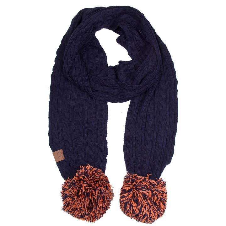 Hana - Wholesale Scarf - Women's - C.C College Color Pom Scarf8