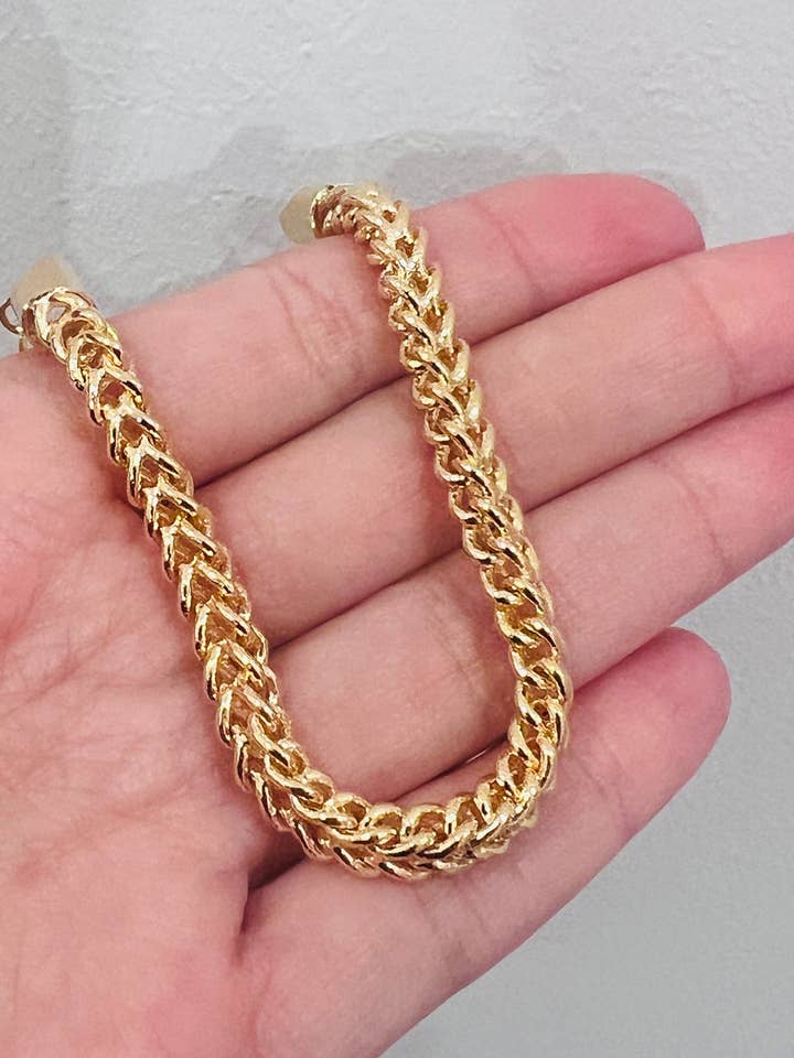 Gold Filled 5.5mm Mesh Bracelet | Sleek Textured Design for wholesale by Haus of Monogram