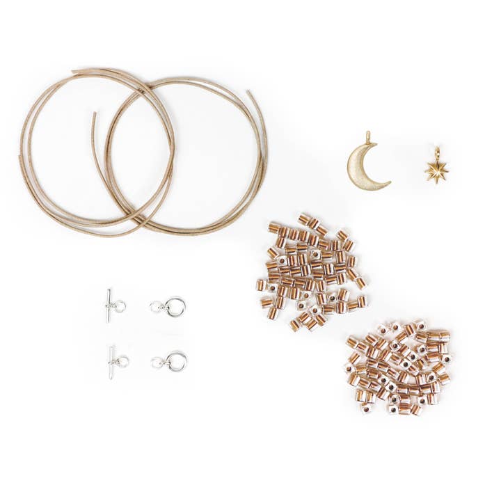 DIY BRACELET KIT - BRONZE DUO - LUNA CRECIENTE + ESTRELLITA for wholesale by Cielomar Jewelry