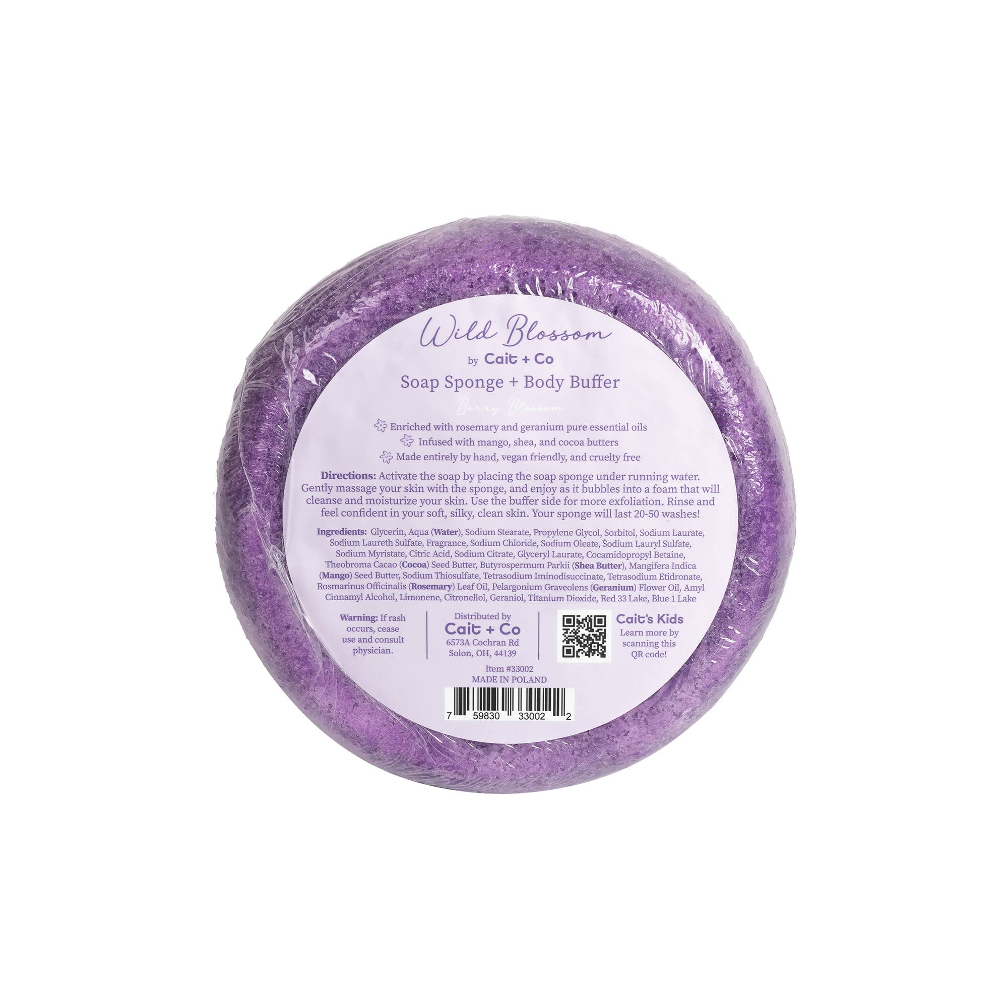 Cait + Co - Wholesale Bath Pouf/Sponge - Wild Blossom Soap Infused Body Buffer-Berry Blossom7