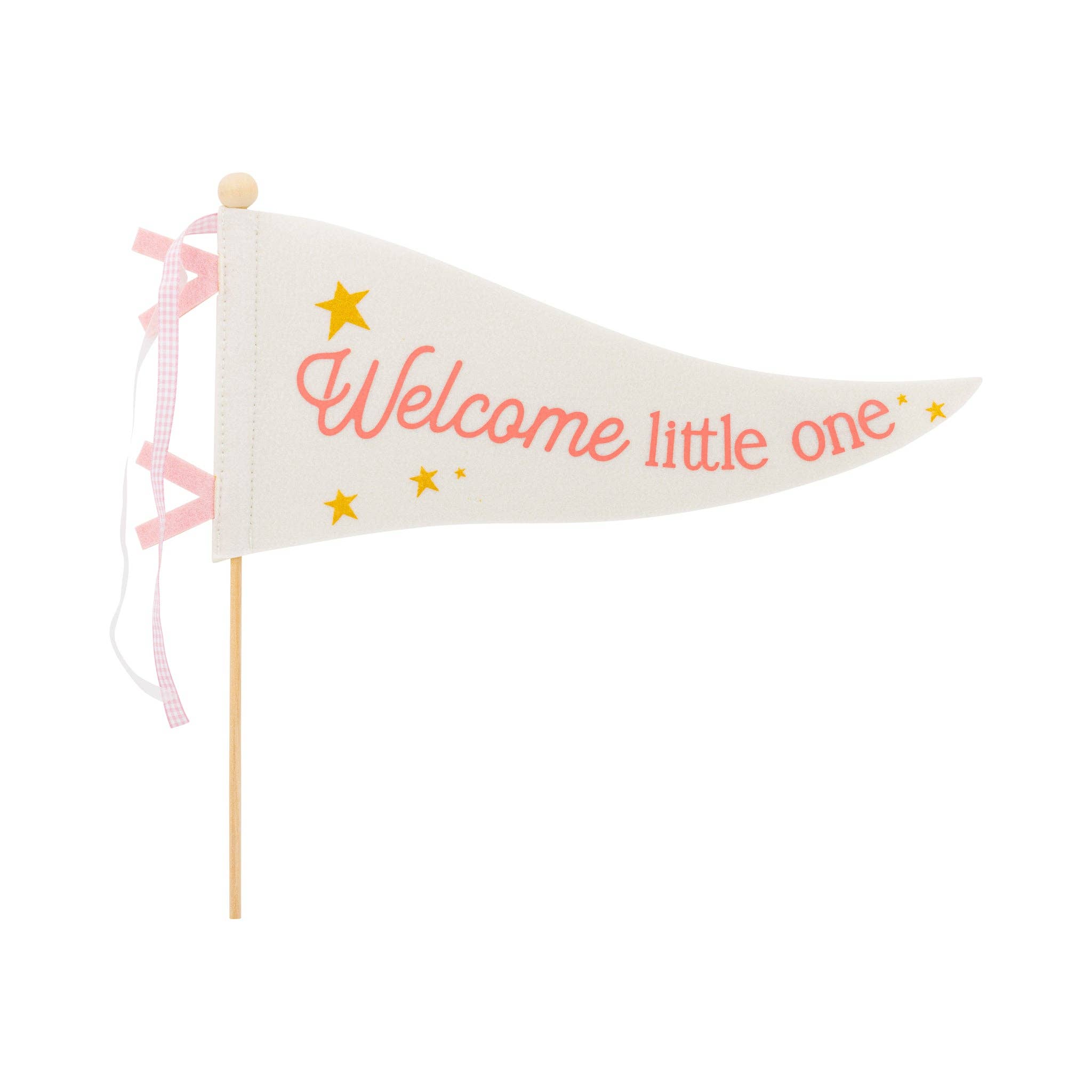 My Mind’s Eye - Wholesale Feestbord/banner - BAB1115 - Welkom Kleintje Roze Vlaggenlijn0
