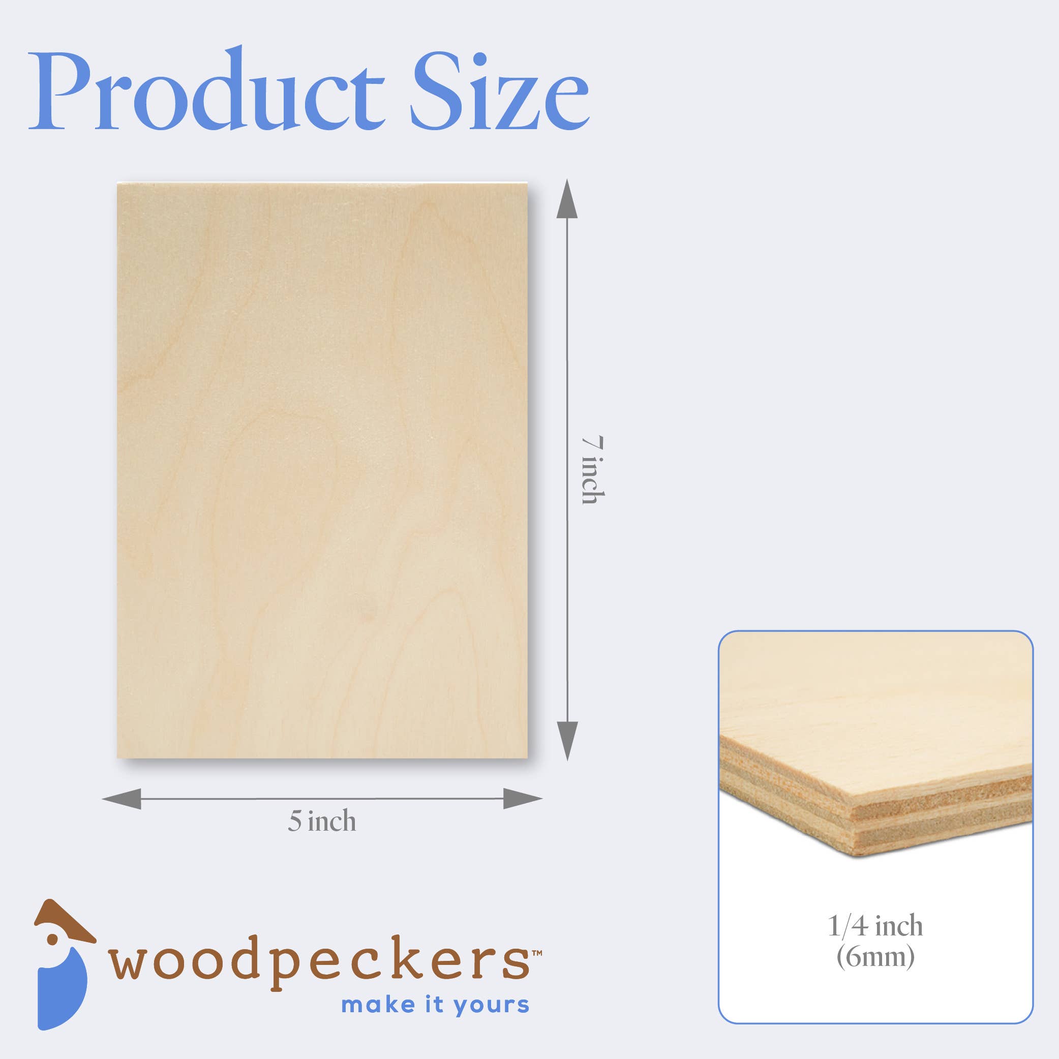 Woodpeckers Crafts - Wholesale DIY Craft Kit - Baltic Birch Plywood (Choose Your Size)8