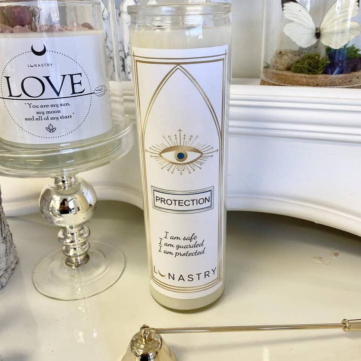 Lunastry - Venta al por mayor Vela votiva - Vela de cristal de oración de protección