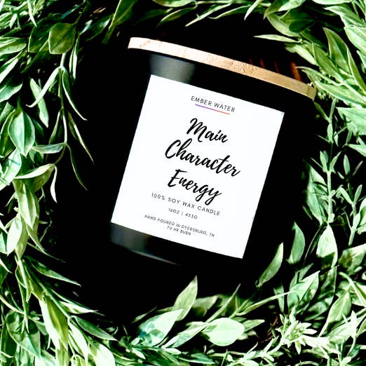 Main Character Energy 16 oz 100% Soy Candle for wholesale by Ember Water