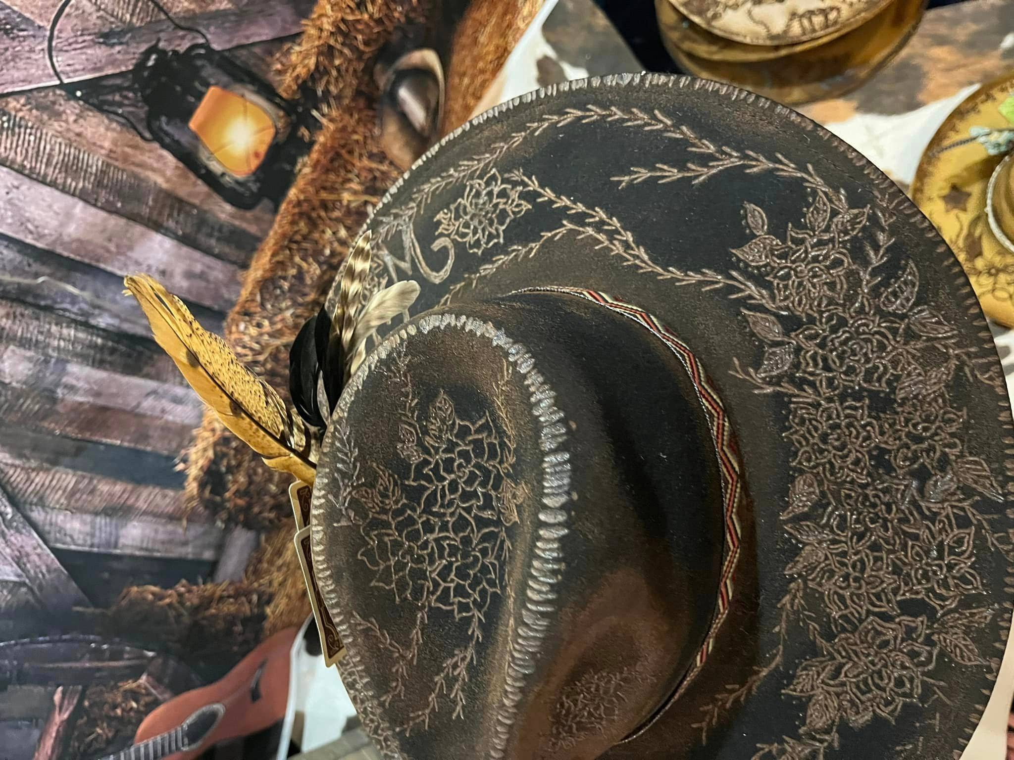 Feathered Gypsy Custom Hats and Boutique - Wholesale Cowboy Hat - Women's - Wild As Her Custom Burned Rancher2