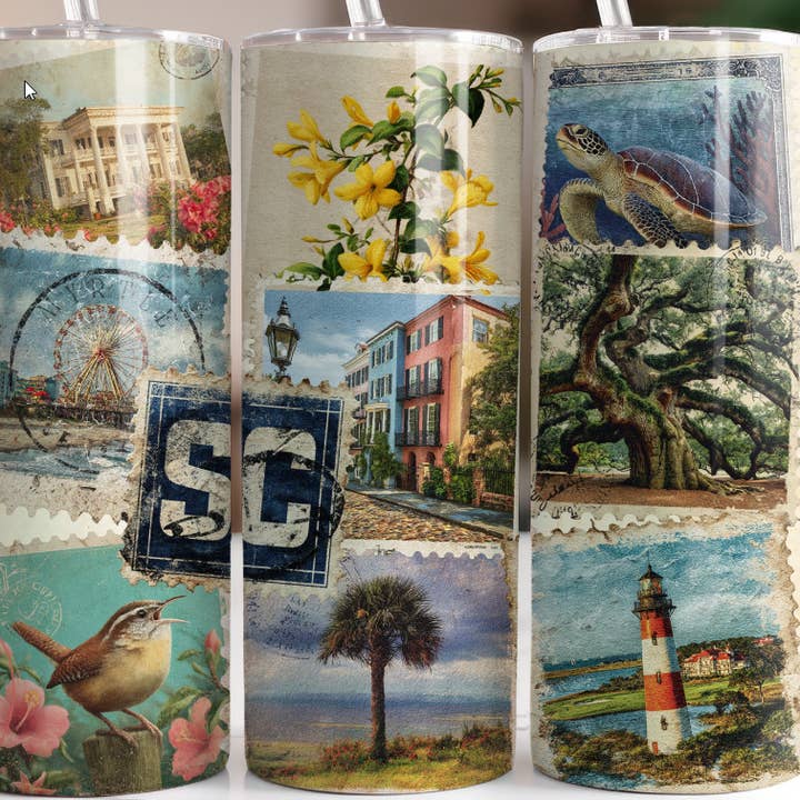 State South Carolina Stamps | Tumbler for wholesale by Designs by Robyn