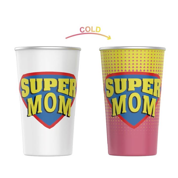 Kitchen Innovations Inc. - Wholesale Drinking Glass/Cup - Aluminum Color Changing Cup (20 oz) - Super Mom2