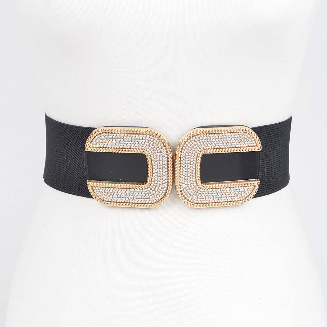 3AM BY H&D ACCESSORIES - Wholesale Belt - Women's - Rhinestone Buckle Stretch Belt0