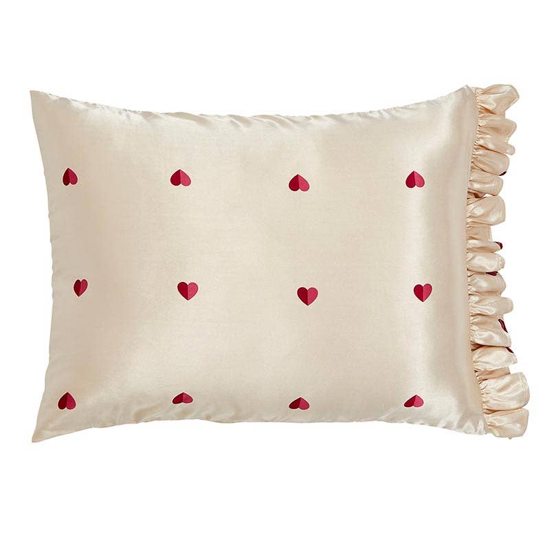 Bella Sleep + Spa - Wholesale Bedding Pillowcase/Sham - Ruffled Satin Pillowcase - Hearts0