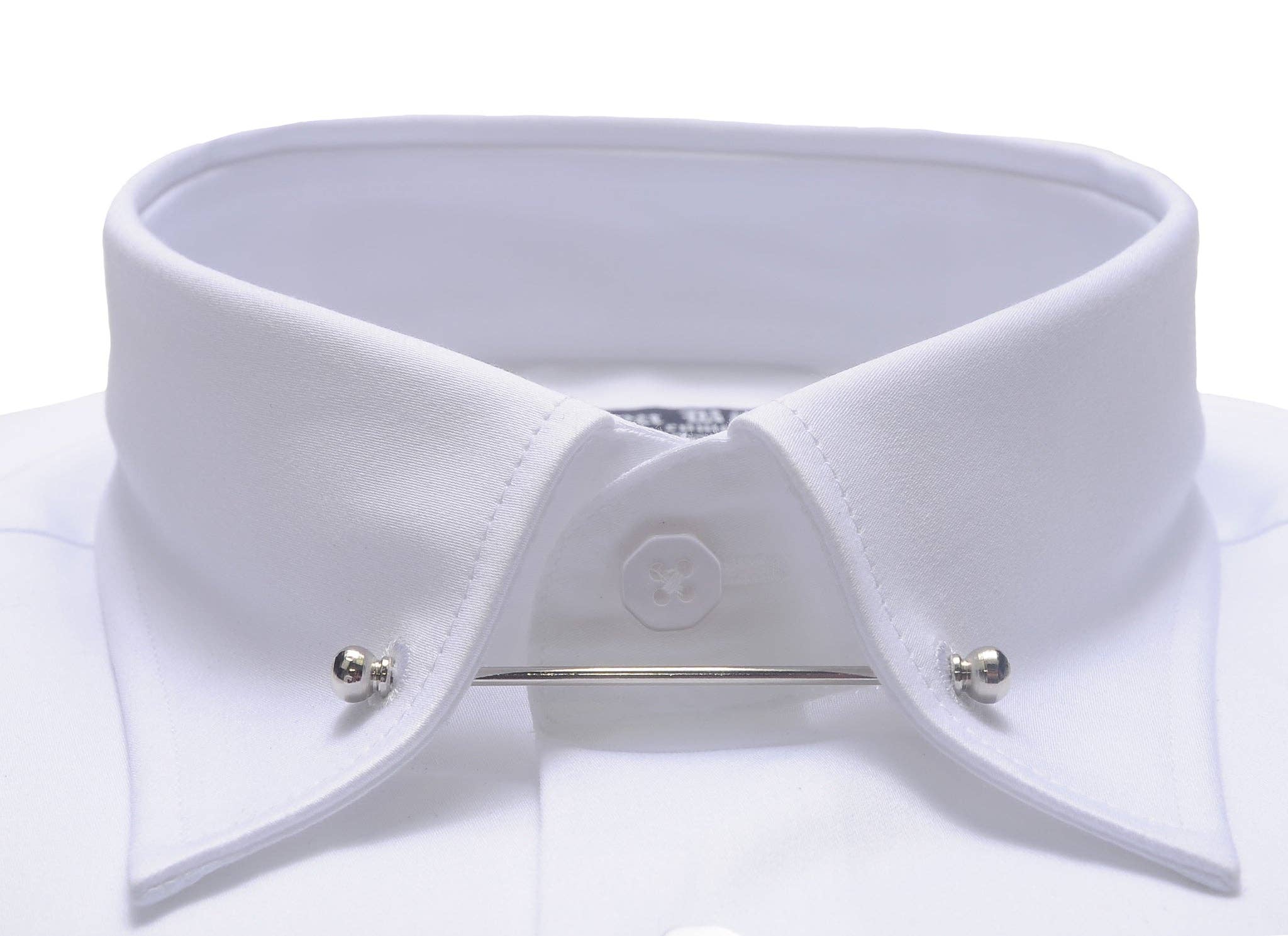 White Da Vinci Blue Collar | Pin Collar Solid shirt for wholesale on Faire2