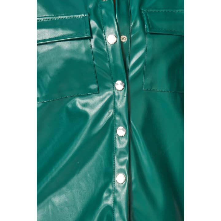 Miss 8 - Wholesale Top & Pant Set (NOT Loungewear) - Women's - Sleek Faux Leather Button-Up Shirt and Pants Set11