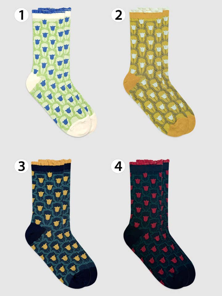 Chaussettes à volants pailletées fleuries pour femme pour la vente par 7DAYSSOCKS