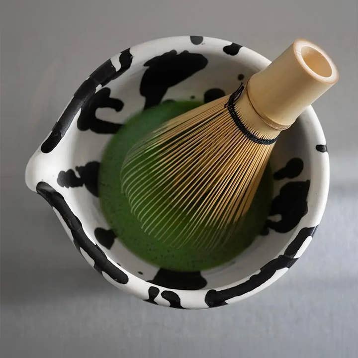 OWO Ceramics - Wholesale Bowl - Rock Handmade Ceramic Matcha Chawan Bowl - Black & White1