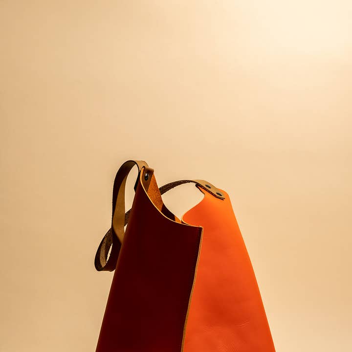 REMOVED BRAND - Wholesale Tote Bag - Women's - Leather Wedge Tote 16inch Papaya orange1