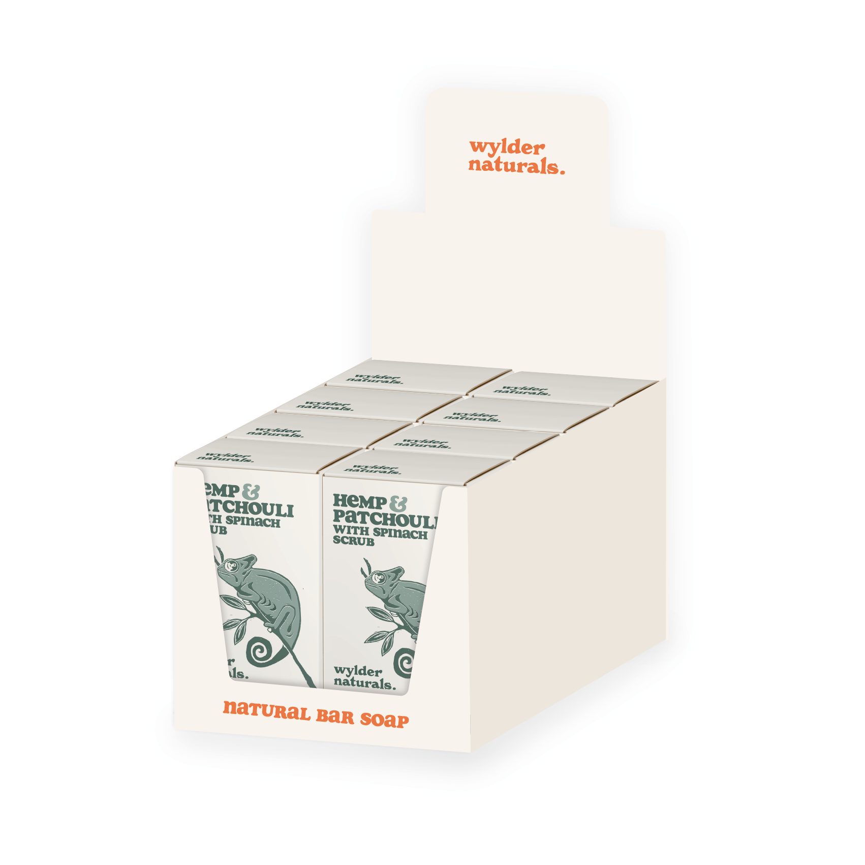 Wylder Naturals - Venta al por mayor Pastilla de jabón - Jabón natural en barra con cáñamo, pachulí y exfoliante de espinaca4