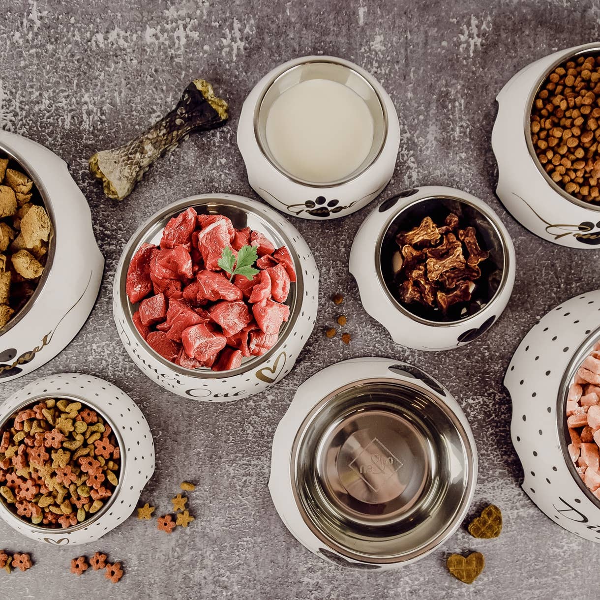 ne&no - Wholesale Pet Bowl - Cat/Dog - ne&no® Feeding Bowl 2-PIECE SET -Dogs & Cats- "Love"6