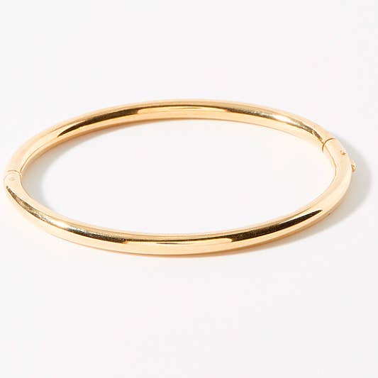 HoopLa - Wholesale Bangle Bracelet - Sofia-Hinge Bangle 14K Gold Stainless Steel Waterproof12