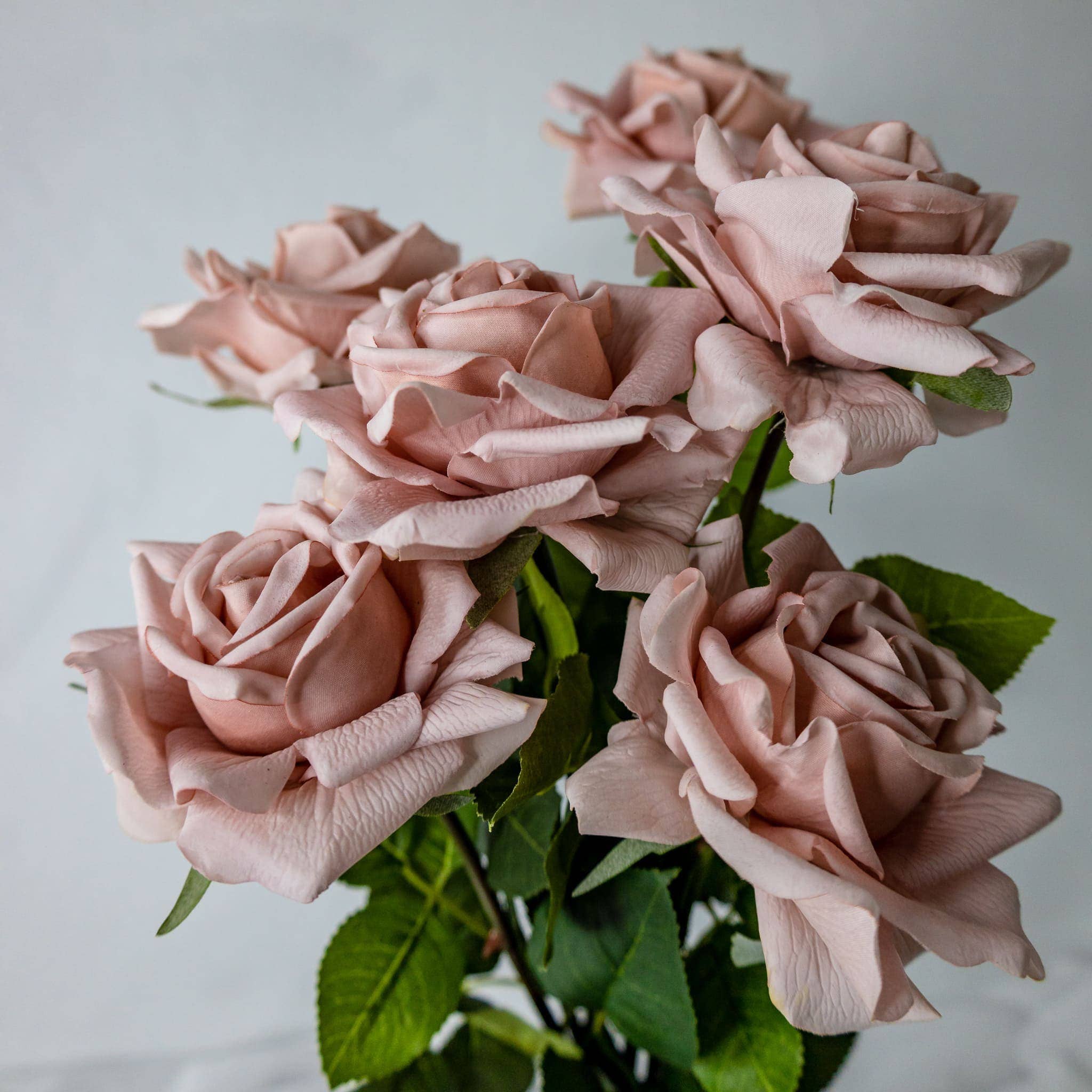 Realistic Artificial Flowers - Wholesale Artificial flowers - Dusty Pink Rose Real Touch Full Bloom - Realistic Artificial2