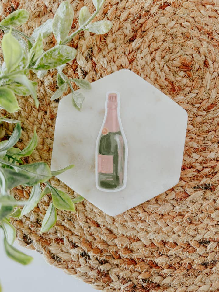 Pegatina botella champán para venta al por mayor de Ivory Bloom Boutique
