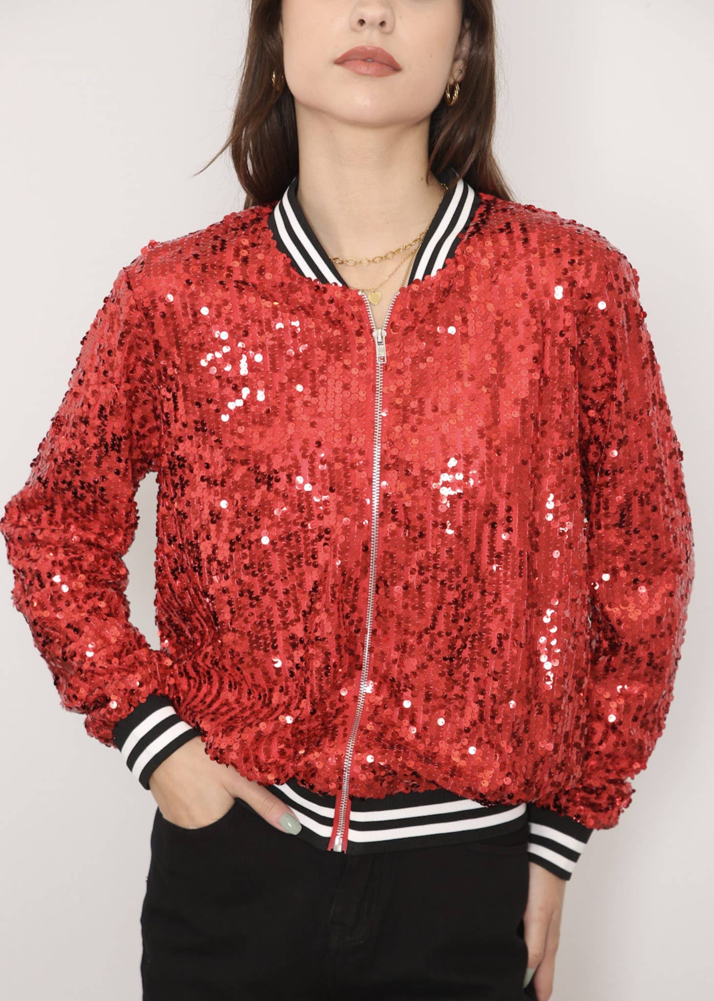 Anna Kaci Wholesale - Vente Bombers – femme - Blouson aviateur zippé à sequins109