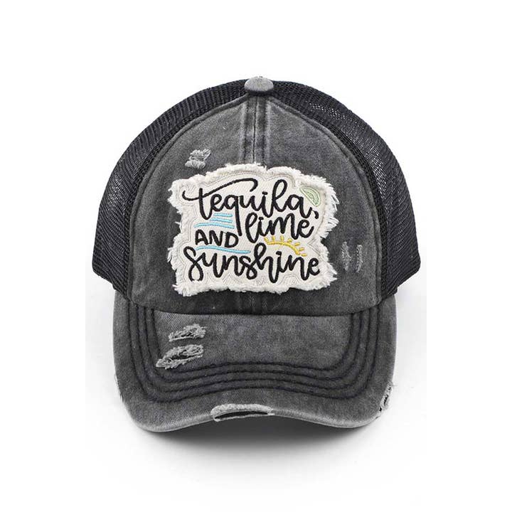 Hana - Vendita all'ingrosso Cappello per coda di cavallo - Donna - Cappellino in cavallino C.C Tequila Lime and Sunshine Patch