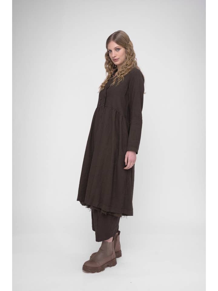 Baci & Amici Fashion - US Continental - Wholesale Dress - Women's - Cotton Linen Overcoat Dress2