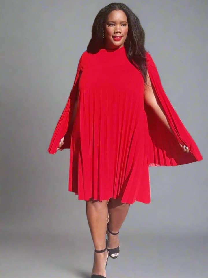 PLEATED MIDI OPEN SLEEVES for wholesale by J2 FASHION