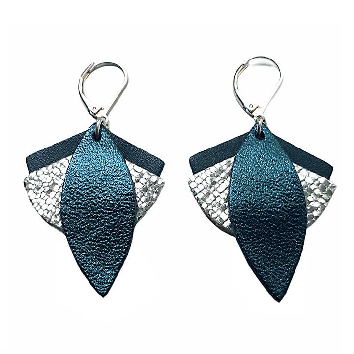 Pendientes Lotus Peacock azul para venta al por mayor de Ni une ni deux