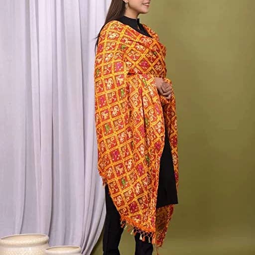 GYPSY STUDIO - Wholesale Scarf - Women's - Dupatta Rajasthani Bandhej Dupatta Silk Bandhani Bandhej 2