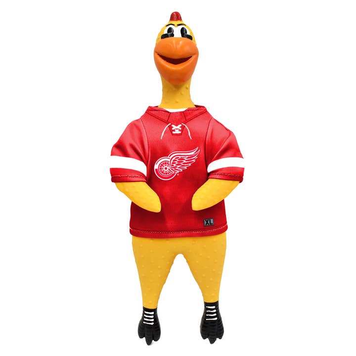 NHL Detroit Red Wings Rubber Chicken Pet Toy for wholesale by Little Earth Productions