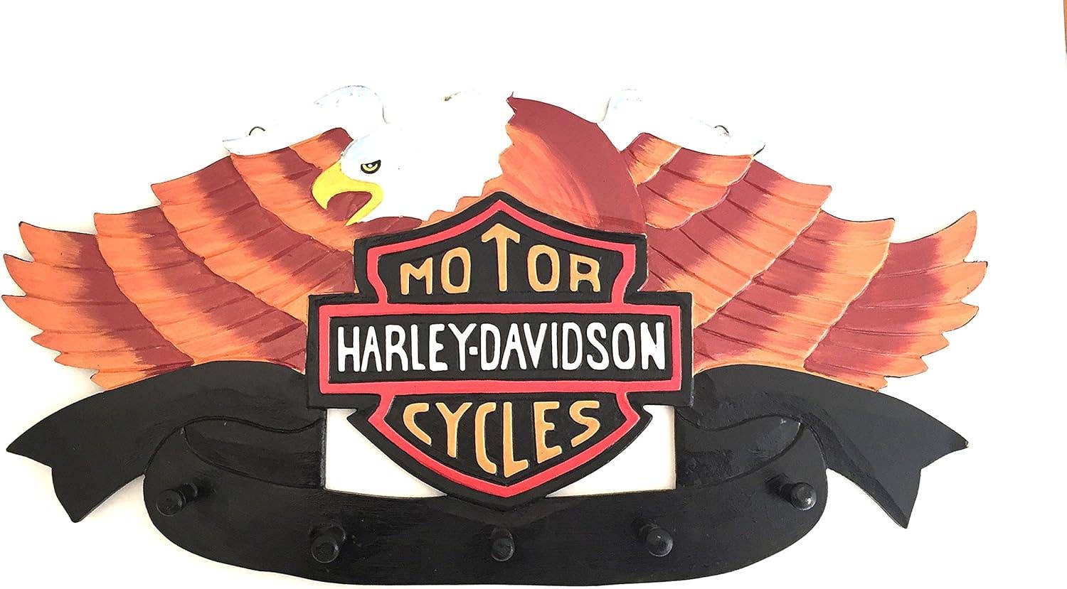 OMA - Eclectic Home - Wholesale Sign - Harley Davidson Sign Vintage Wooden Wall Decor Hook - LARGE0