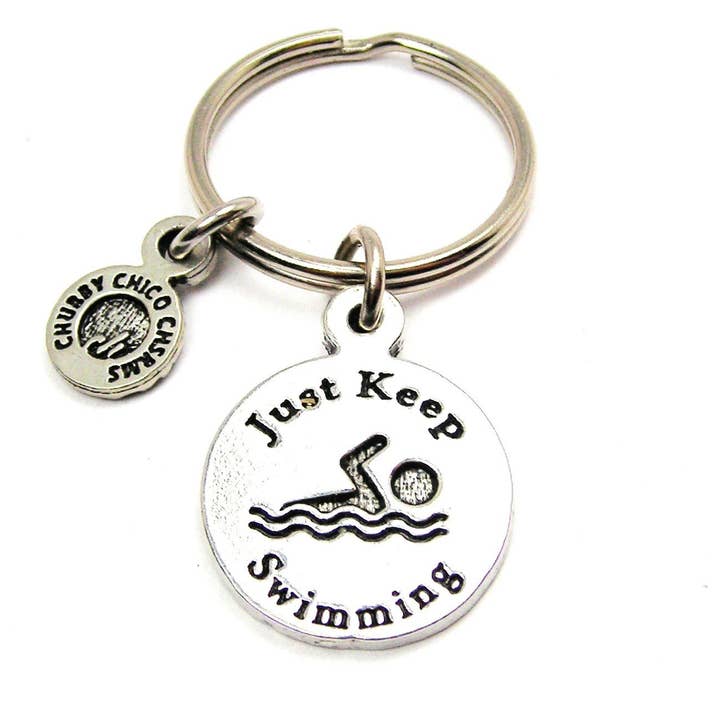 Chubby Chico Charms - Vendita all'ingrosso Portachiavi - Unisex - Just Keep Nuoto With Man Portachiavi