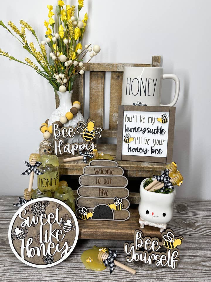 Spring Signs, Spring Decor, Farmhouse Decor, Bee Decor for wholesale by Climbing Branches