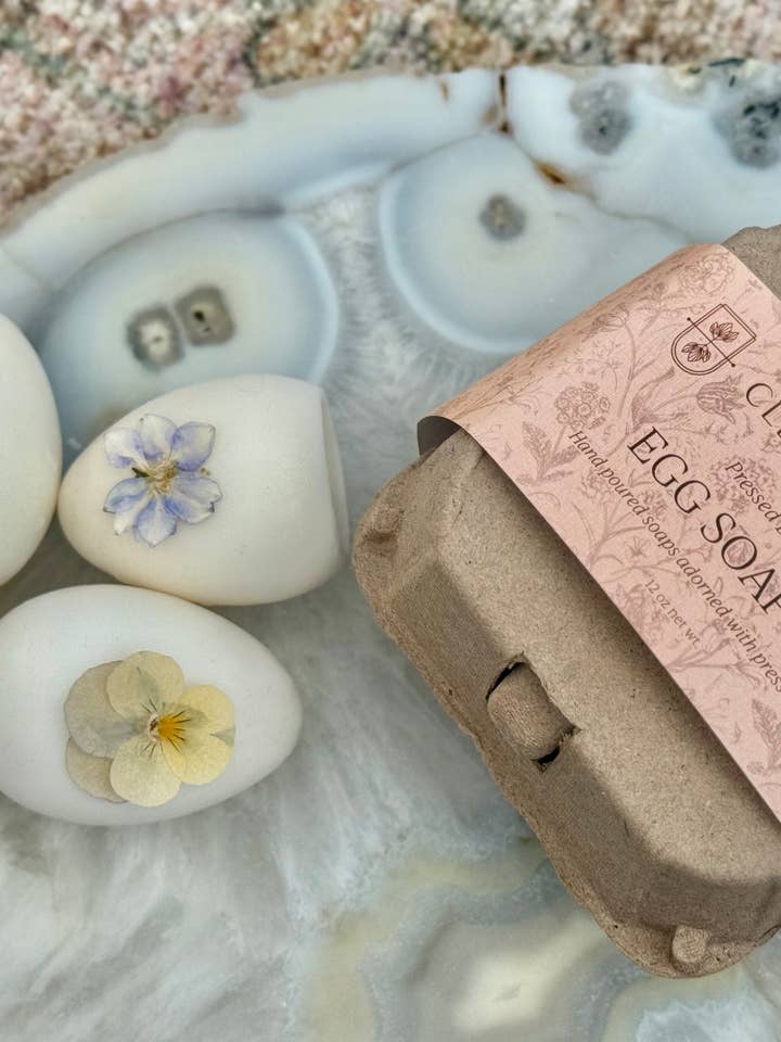 Pressed Botanical Egg Soap Set for wholesale by Cleanse Gourmet Fresh Bath Products