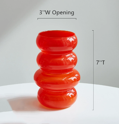 Sweet Home Deco - Wholesale Vase - Glass Floral Vase, Small Vase w/Ring Layers, Tabletop Vases3