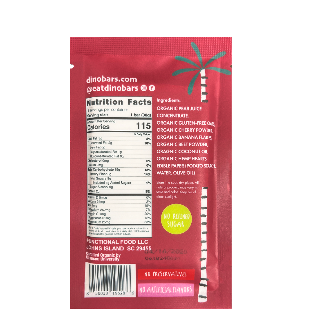 DINO BARS - Wholesale Snack Bar - DINO BARS Cherry Beet Bar | Single Unit5