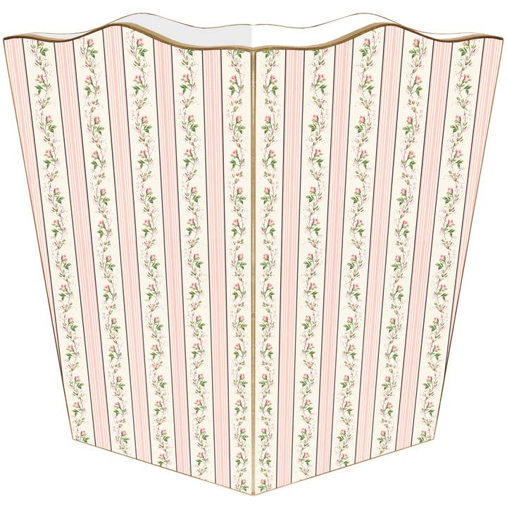 WB839-Dainty papiermand met rozenstrepen voor wholesale door Marye-Kelley