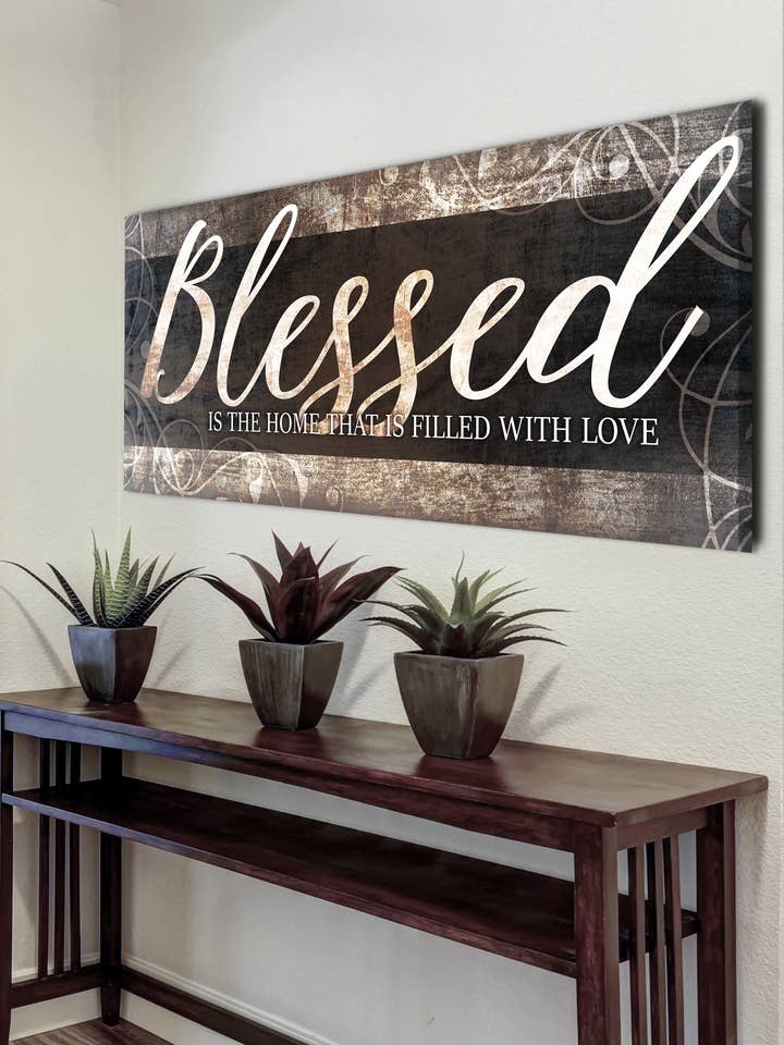 Christian Wall Art: Blessed Is The Home for wholesale by Sense For Decor