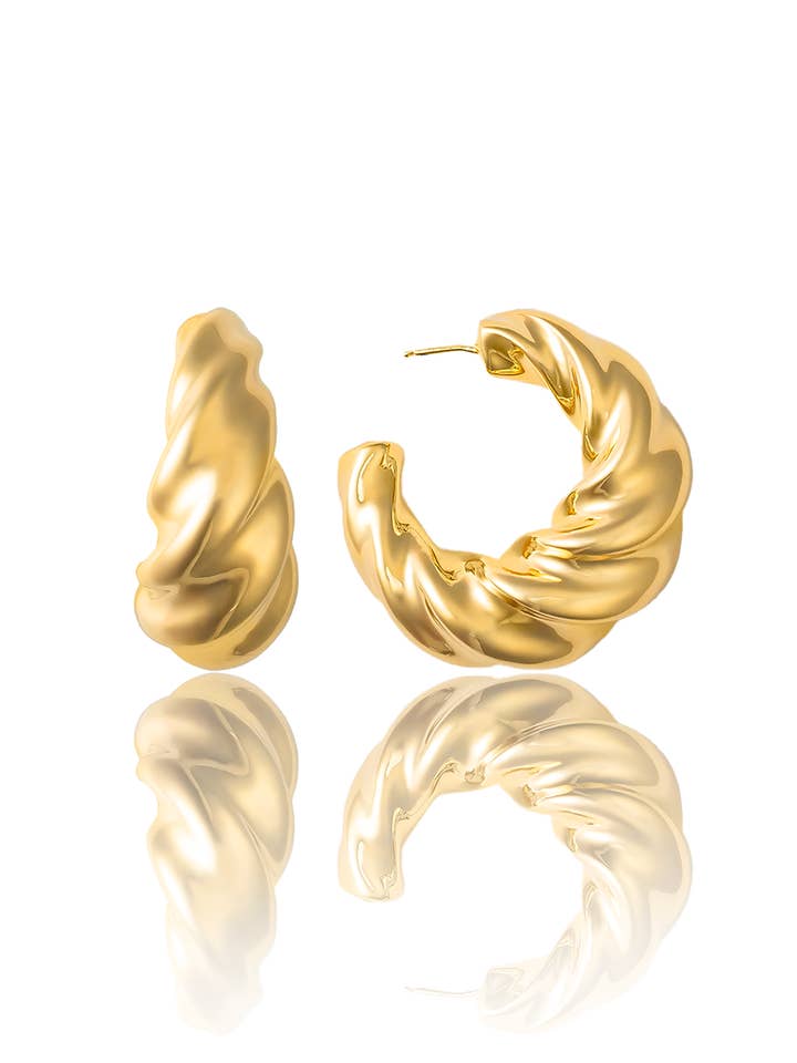 Alessandra Gold Hoops for wholesale by DENISE PACINI