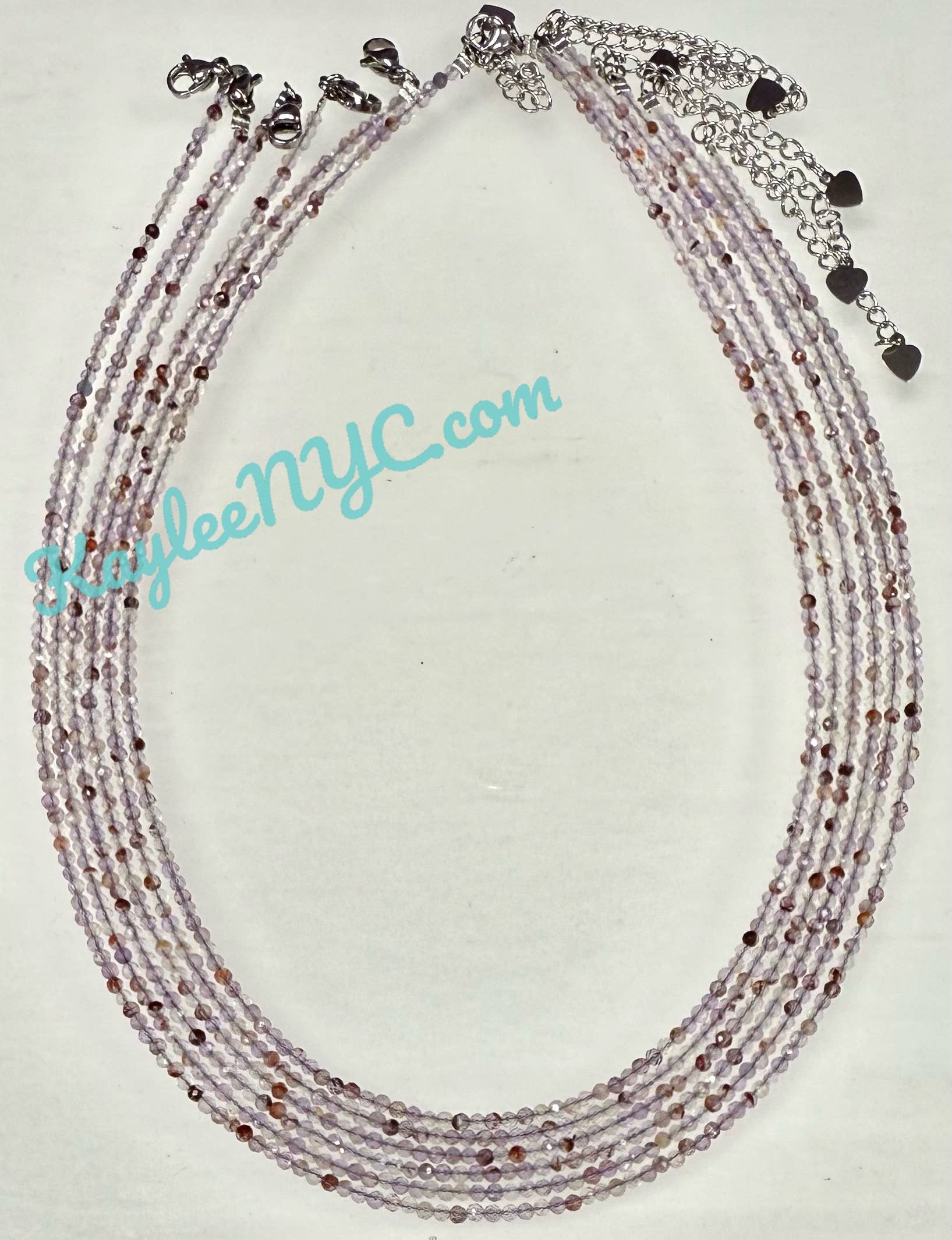 KayleeNYC – Engroshandel Perlehalskæde – 2mm Naturlige Super Syv Halskæder Krystaller Helbredende Energi4