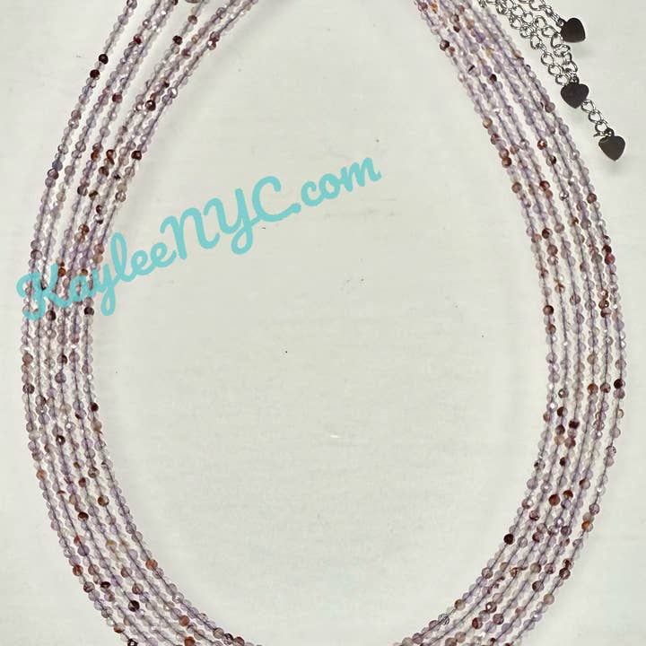KayleeNYC – Engroshandel Perlehalskæde – 2mm Naturlige Super Syv Halskæder Krystaller Helbredende Energi4