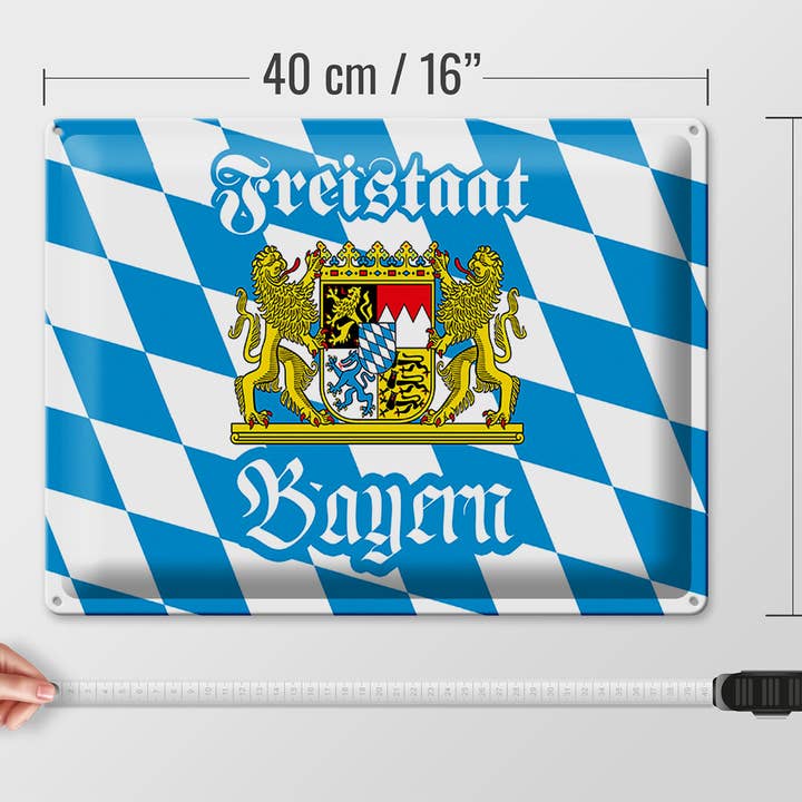 Femer - Wholesale Sign - Bavarian metal sign 40x30cm Free State of Bavaria coat of arms3