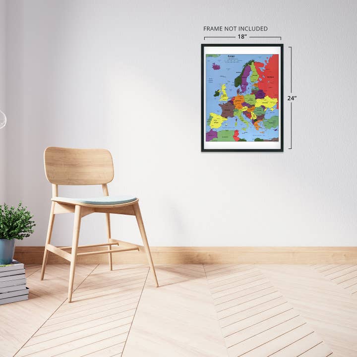 Historic Prints - Wholesale Poster - 2004 Europe Map Poster - Poster Map of Europe Wall Art - Wall Map of Europe - Europe Wall Map Print
