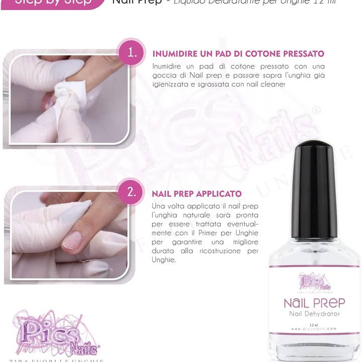 Pics Nails – wholesale Nagelhärdande medel – Nail Prep Dehydrator för naglar 12 Ml - Professionell Nail Prepper, Preps Dehydrating Nail för återuppbyggnadsprocedurer
