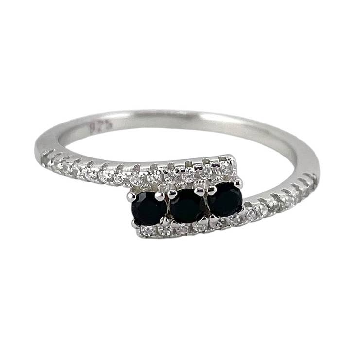 Bague bande en rangée CZ en argent sterling pour la vente par Select Lines