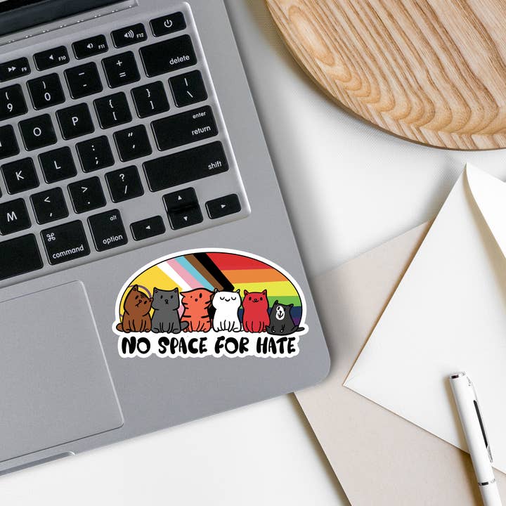 Rebel and Siren - Wholesale Sticker - No Space for Hate | LGBTQ | Protest | Vinyl Sticker | 3.5"