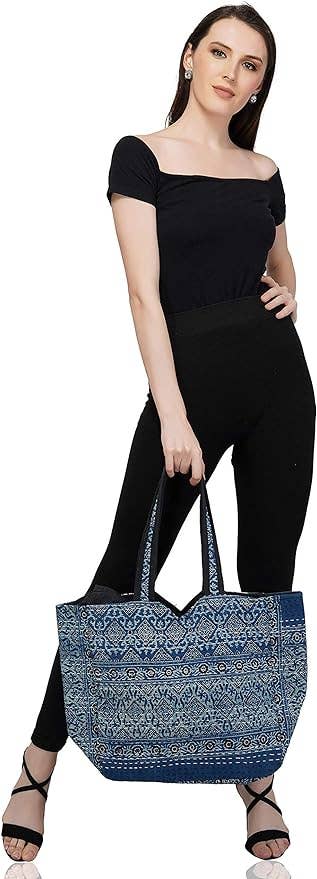 OMA - Eclectic Home - Wholesale Tote Bag - Women's - Cotton Quilted Boho Beach Bag Hippie Casual Beach Tote Bag -2