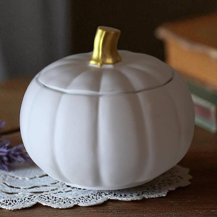 Pumpkin Candle in Ceramic Resin Jar for wholesale by Agaboo Candle